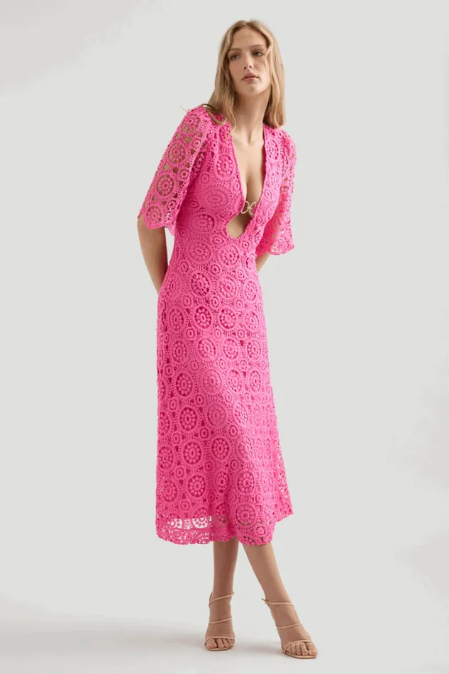 Runaway The Label Midi Dresses Arizona Midi Dress Fuchsia 8211 Women