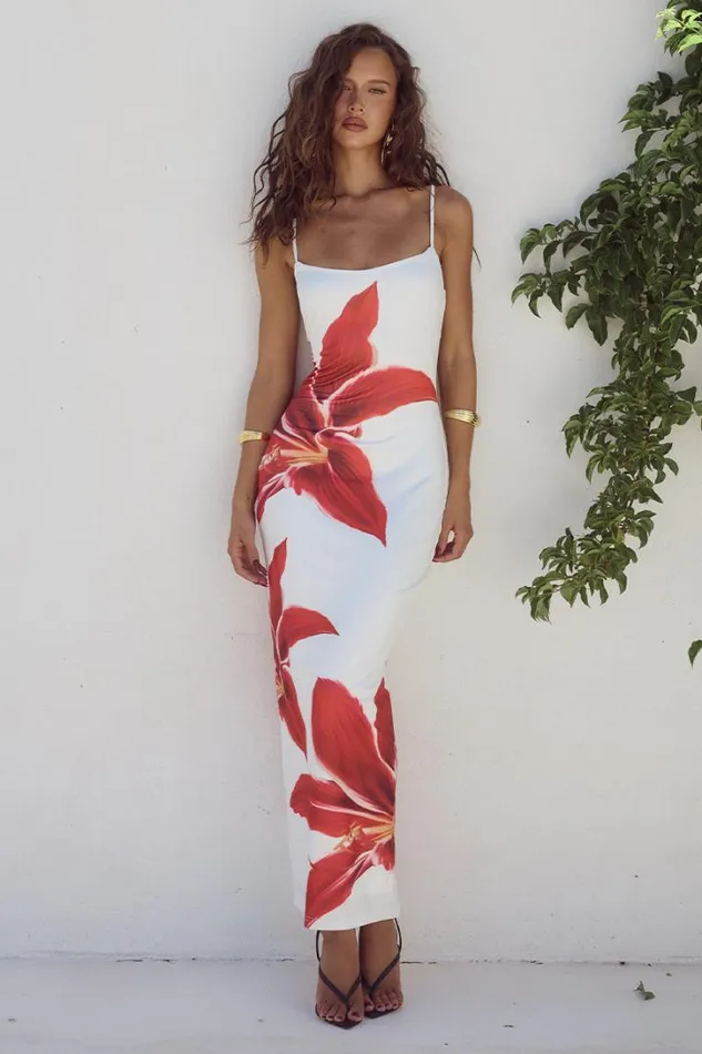 Runaway The Label Midi Dresses DEIA MIDI DRESS Crimson Lily 8211 Women
