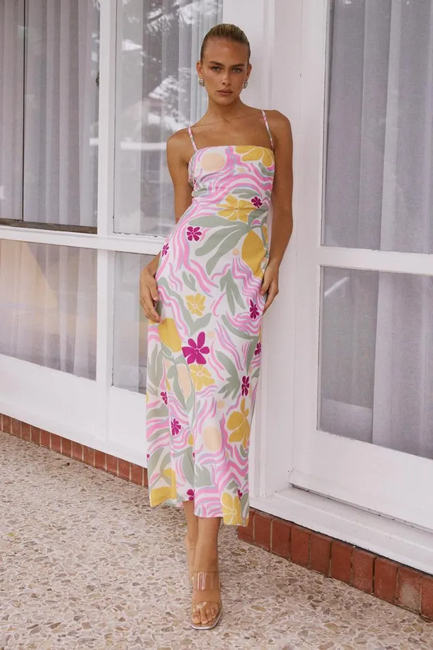Runaway The Label Midi Dresses LEO SLIP DRESS Aveline Print 8211 Women