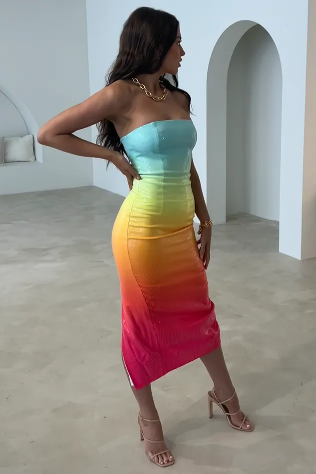 Runaway The Label Midi Dresses MALIBU MIDI DRESS Multi 8211 Women
