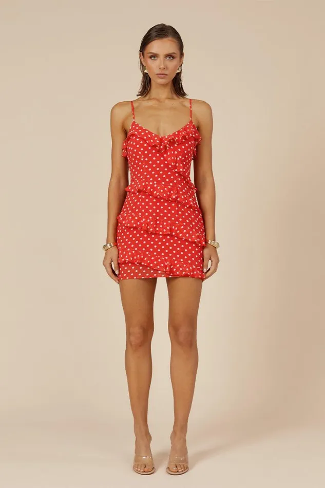 Runaway The Label Mini Dresses DEJALINA MINI DRESS Red Dot 8211 Women