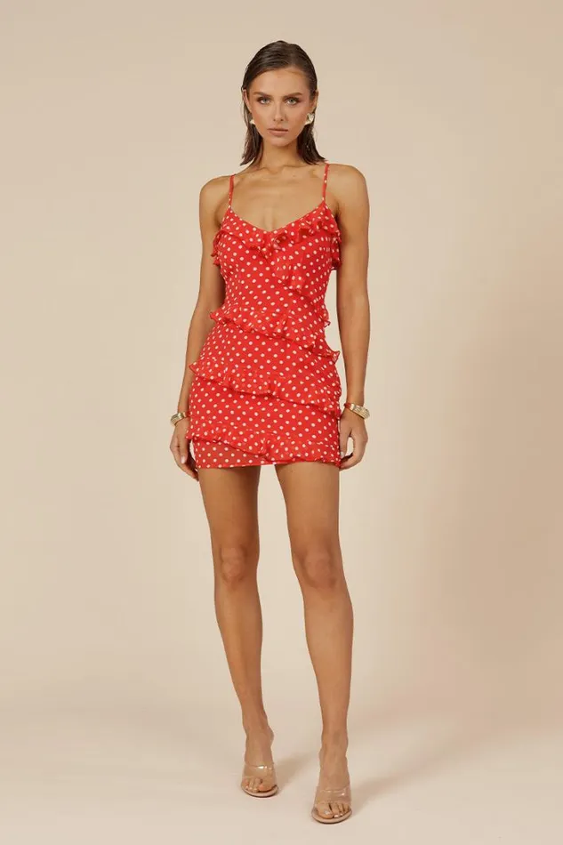 Runaway The Label Mini Dresses DEJALINA MINI DRESS Red Dot 8211 Women