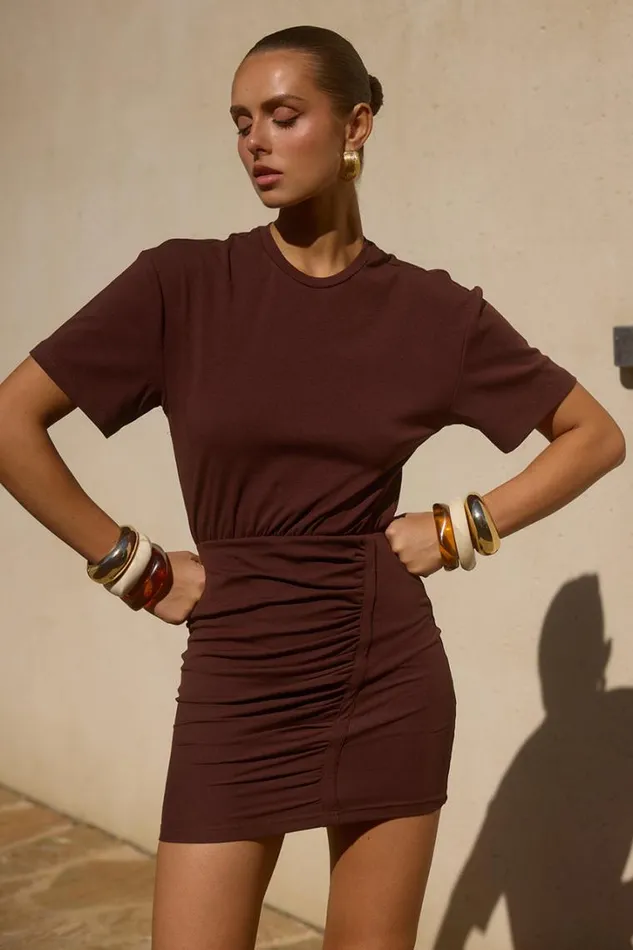 Runaway The Label Mini Dresses TAYLOR MINI DRESS Chocolate 8211 Women