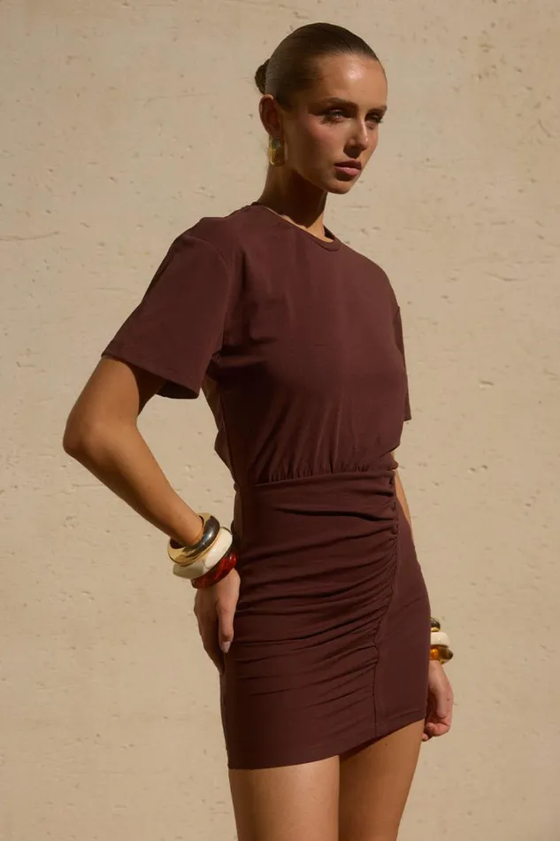 Runaway The Label Mini Dresses TAYLOR MINI DRESS Chocolate 8211 Women