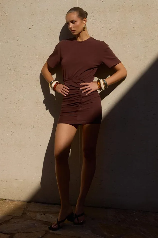 Runaway The Label Mini Dresses TAYLOR MINI DRESS Chocolate 8211 Women