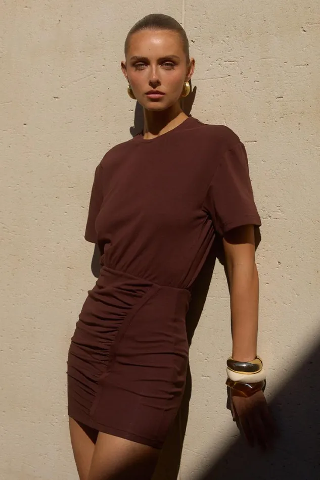 Runaway The Label Mini Dresses TAYLOR MINI DRESS Chocolate 8211 Women