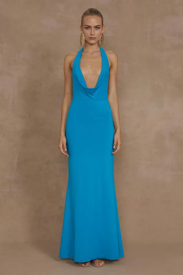 Runaway The Label Race Day Dresses LORITA MAXI DRESS Aqua 8211 Women