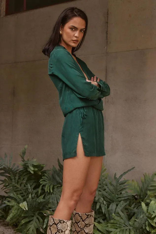 Runaway The Label Shirt Dresses ARADIA MINI DRESS Emerald Green 8211 Women