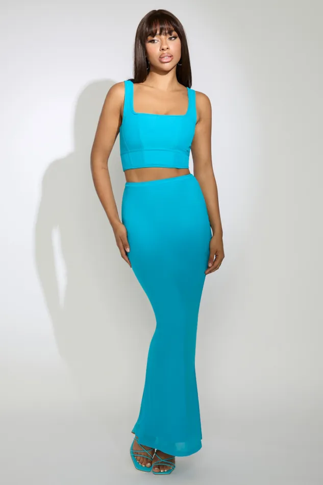 Runaway The Label Skirts CYNTHIA MAXI SKIRT Ocean 8211 Women