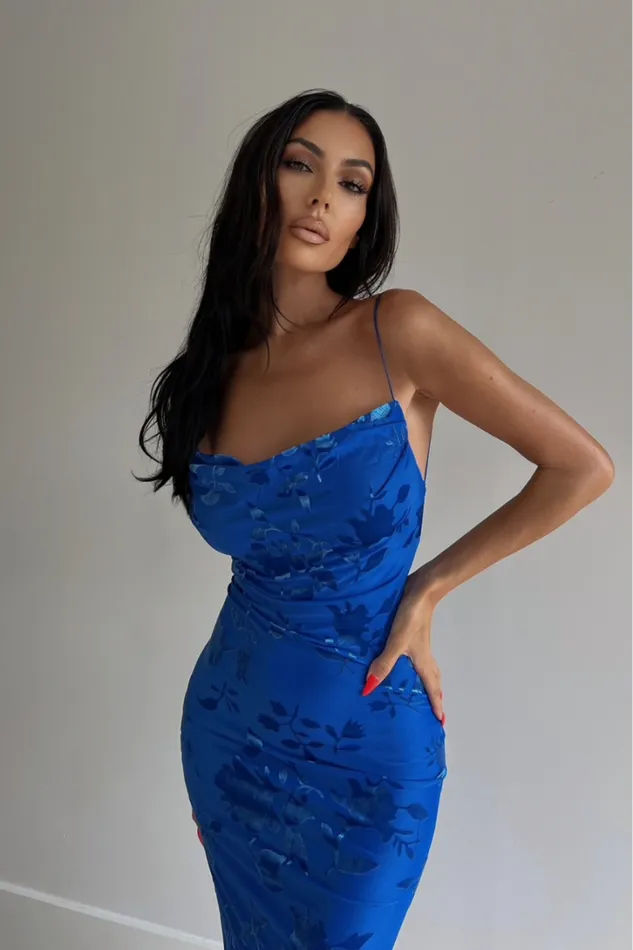 Runaway The Label Slip Dresses PRETORIA MAXI DRESS Blue 8211 Women