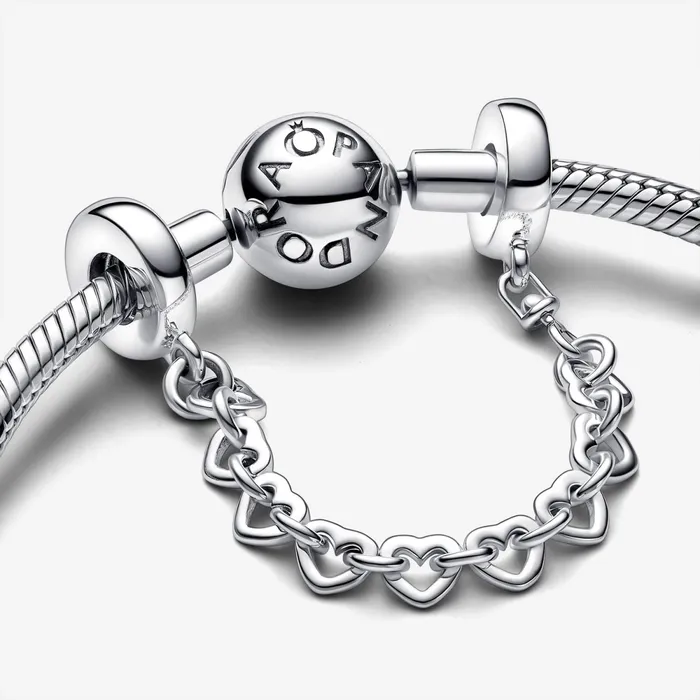 Safety Chains Women Pandora Linked Hearts Safety Chain