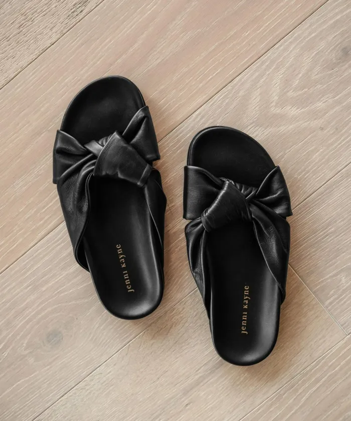 Sandals and Slides Women Jenni Kayne Leather Knot Sandal Black