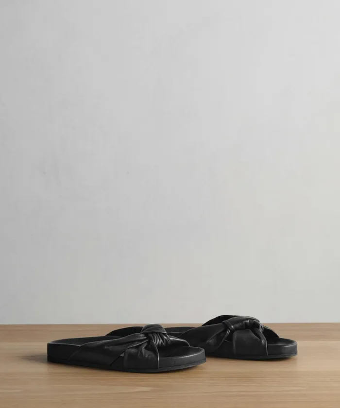 Sandals and Slides Women Jenni Kayne Leather Knot Sandal Black