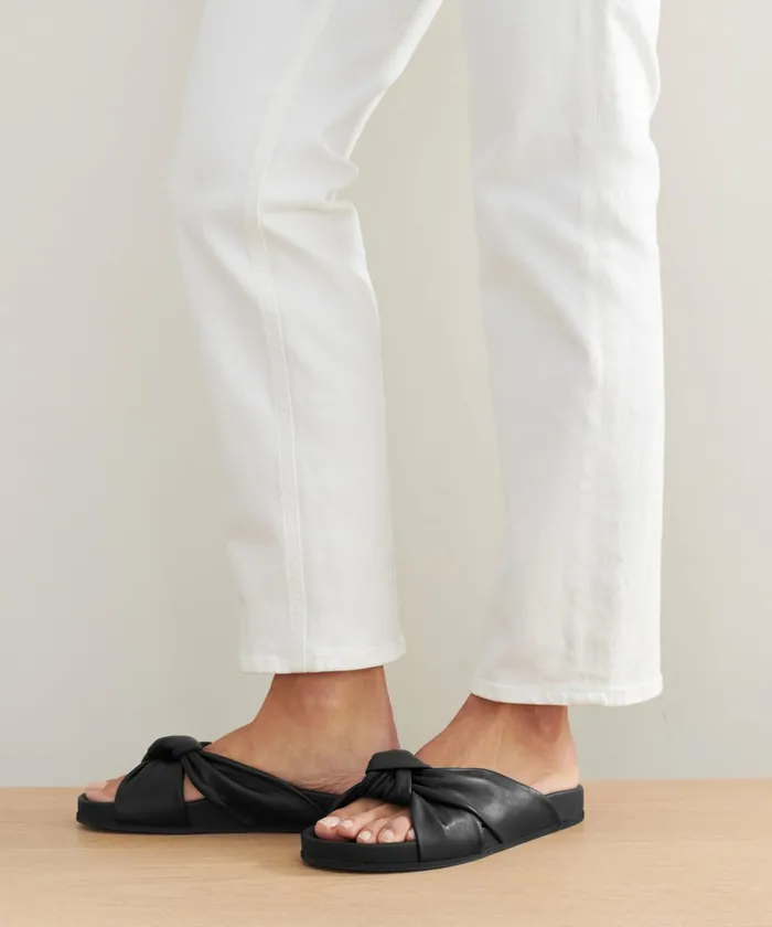 Sandals and Slides Women Jenni Kayne Leather Knot Sandal Black