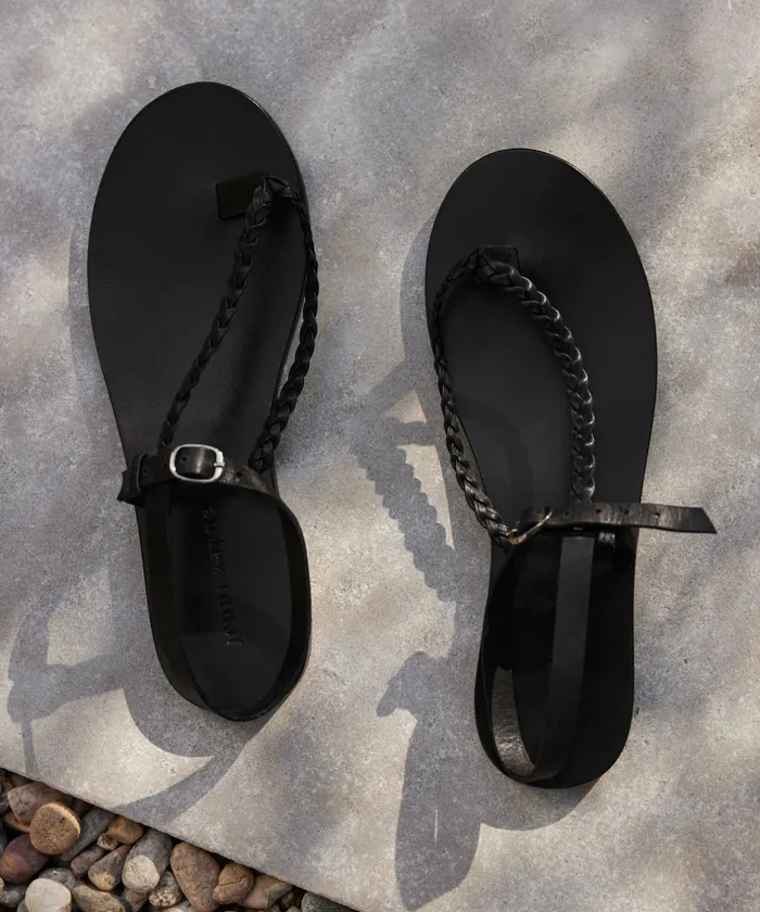 Sandals and Slides Women Jenni Kayne Leather Mila Sandal Black