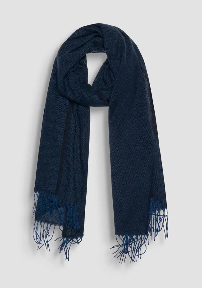 Scarves Men Antony Morato Blue Scarf With Jacquard Print Avio
