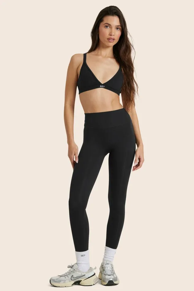 SET ACTIVE Bottoms AIRLUXE BREATHE MIDRISE LEGGINGS 8211 ONYX 8211 Women
