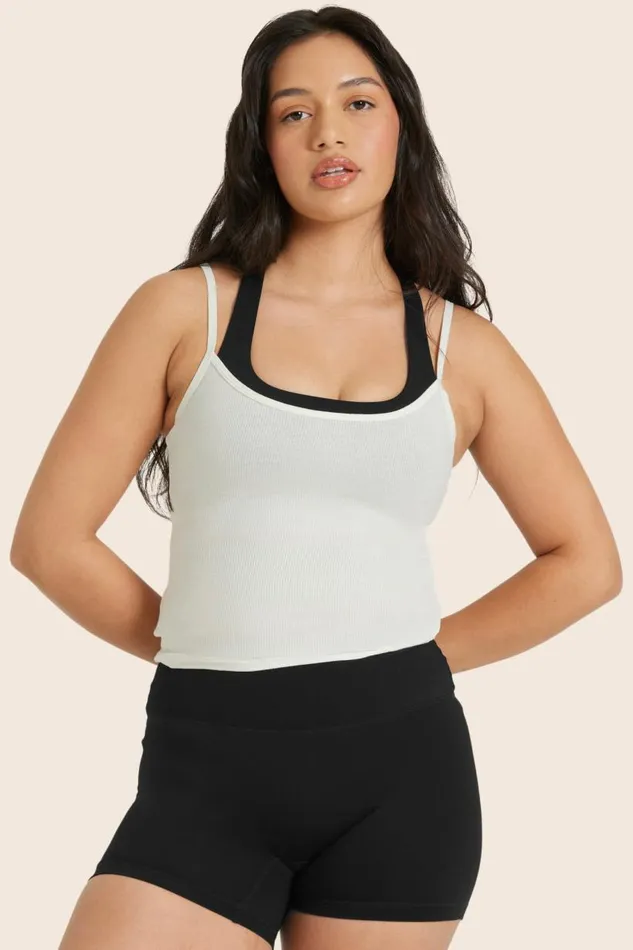 SET ACTIVE Bras SPORTBODY SPORTY LAYERED CAMI BRA 8211 ONYX 8211 Women