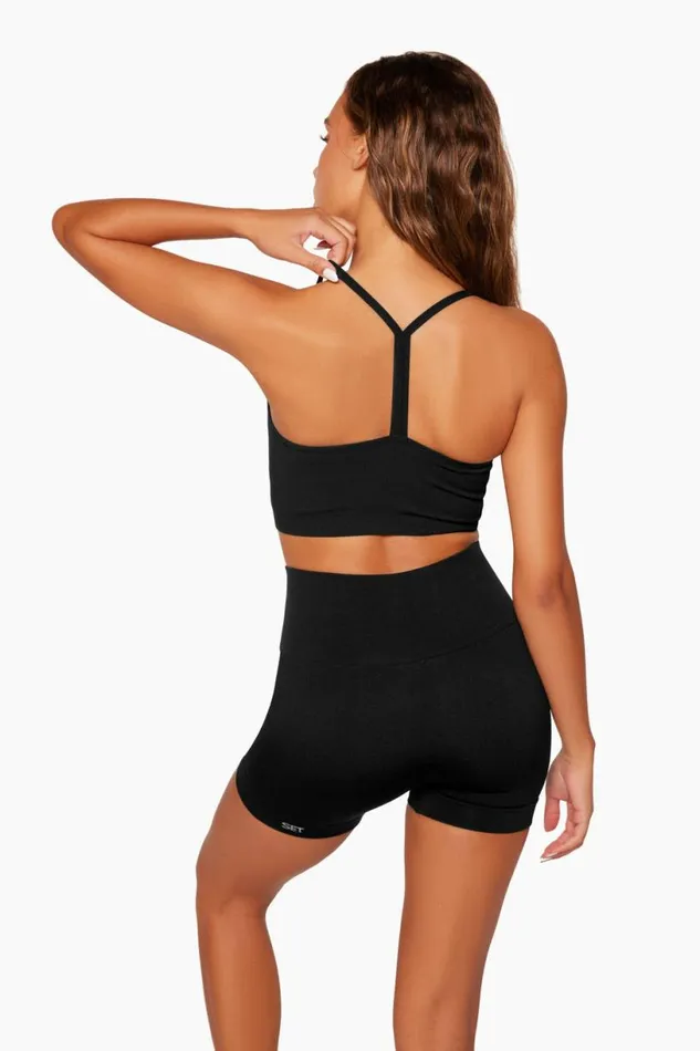 SET ACTIVE Bras Tops SCULPTFLEX POWER RIBBED V BRA 8211 ONYX 8211 Women