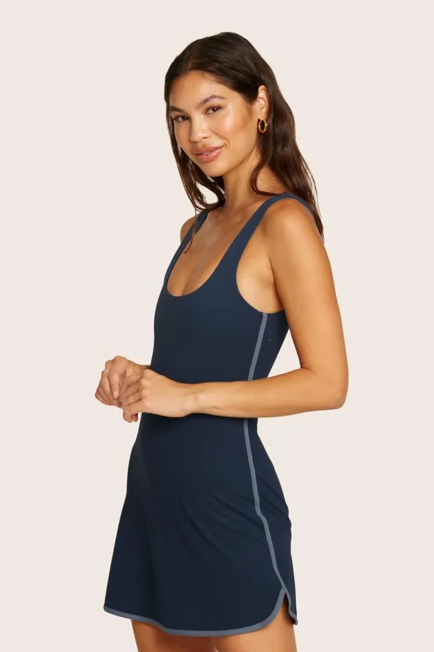 SET ACTIVE Dresses Jumpsuits Onesies SPORTBODY SPORTY STRIPE DRESS 8211 HARBOR 8211 Women