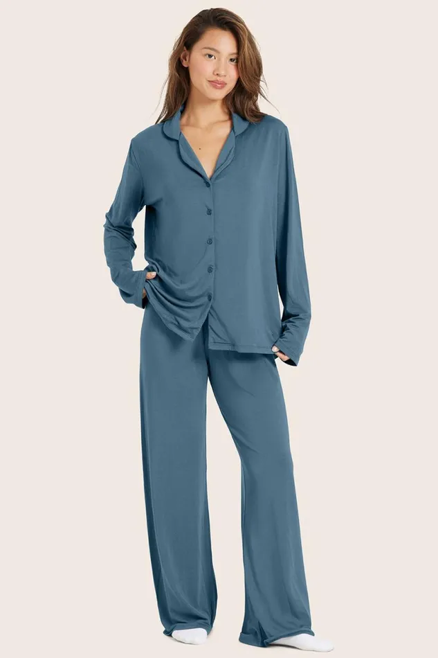 SET ACTIVE Lounge SLEEP JERSEY SLEEP BUTTON DOWN 8211 JAY 8211 Women