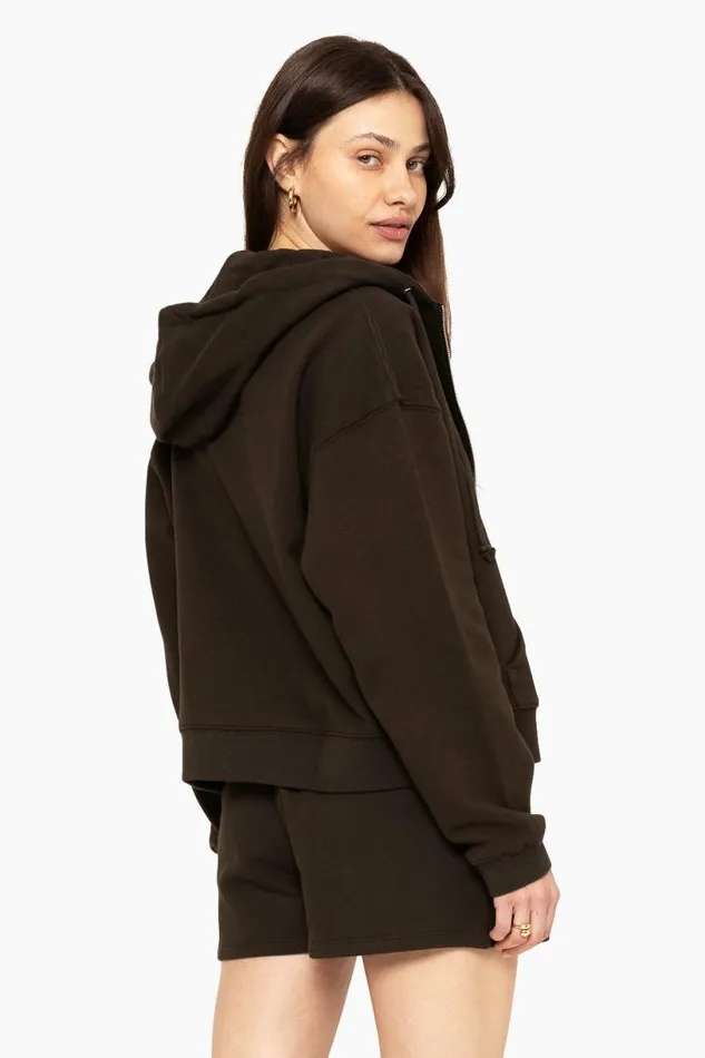 SET ACTIVE Sweats HEAVYWEIGHT SWEATS ZIP HOODIE 8211 ESPRESSO 8211 Women