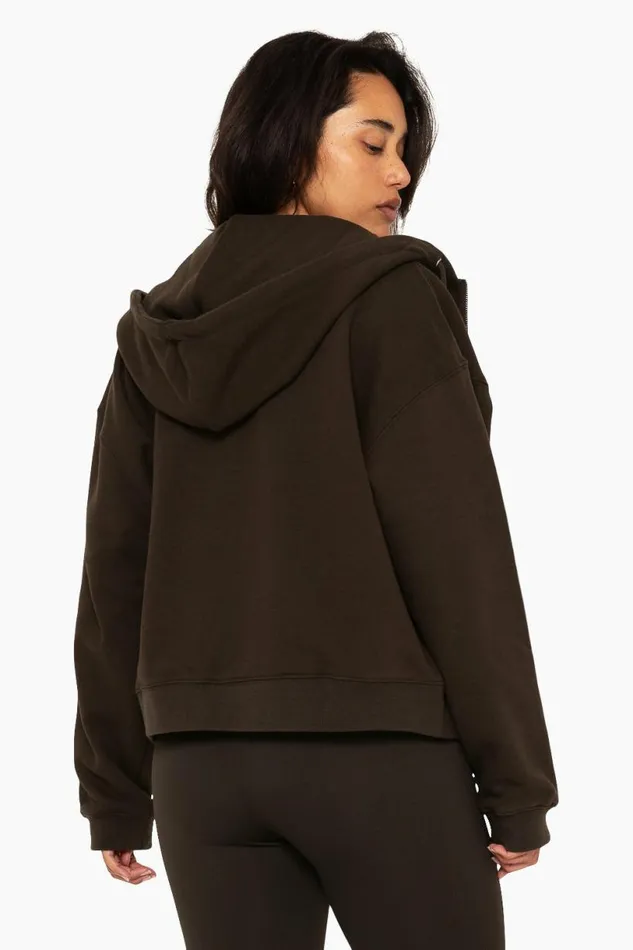 SET ACTIVE Sweats HEAVYWEIGHT SWEATS ZIP HOODIE 8211 ESPRESSO 8211 Women