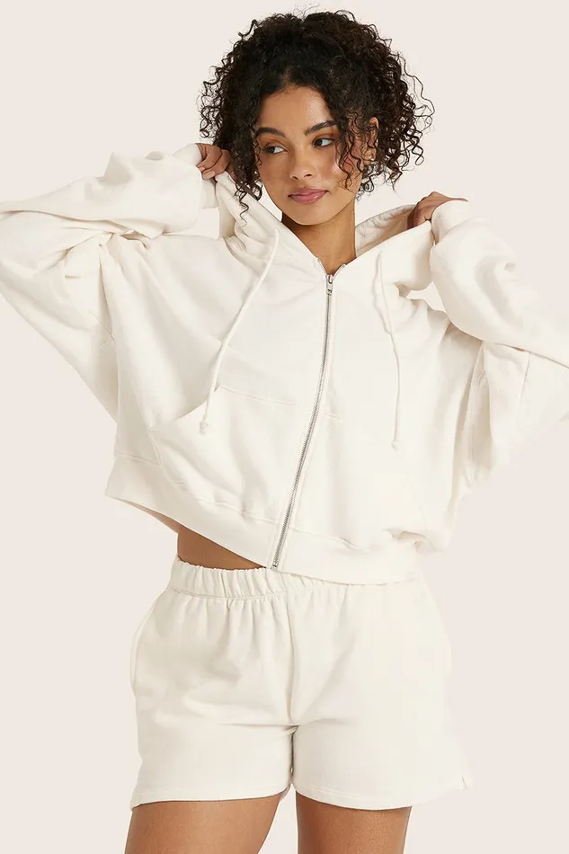 SET ACTIVE Sweats LIGHTWEIGHT SWEATS CLASSIC ZIP HOODIE 8211 BLANC 8211 Women