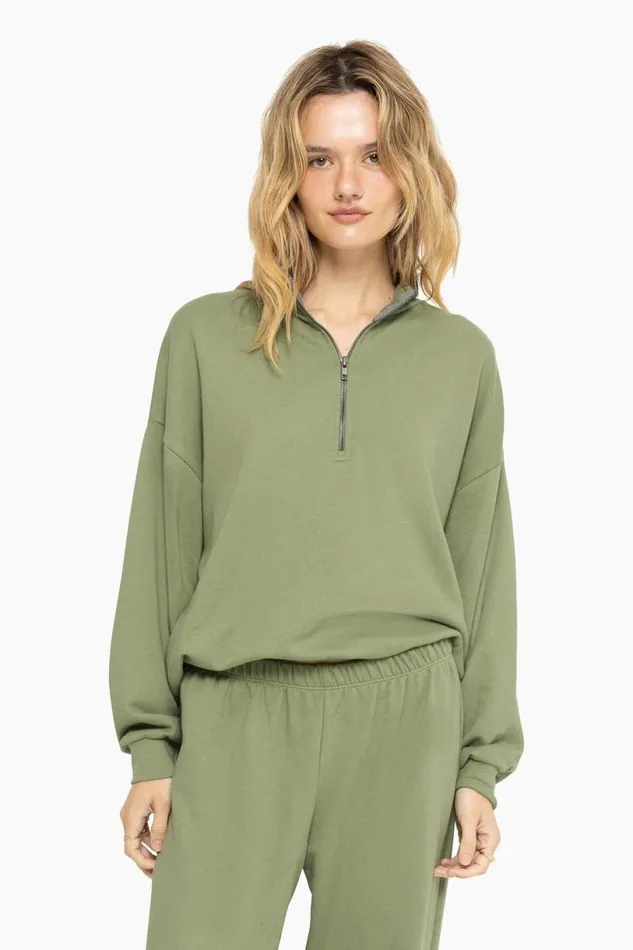 SET ACTIVE Sweats LIGHTWEIGHT SWEATS QUARTER ZIP 8211 PISTACHIO 8211 Women