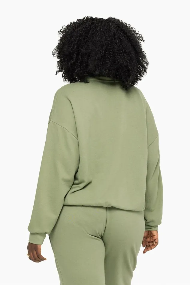 SET ACTIVE Sweats LIGHTWEIGHT SWEATS QUARTER ZIP 8211 PISTACHIO 8211 Women