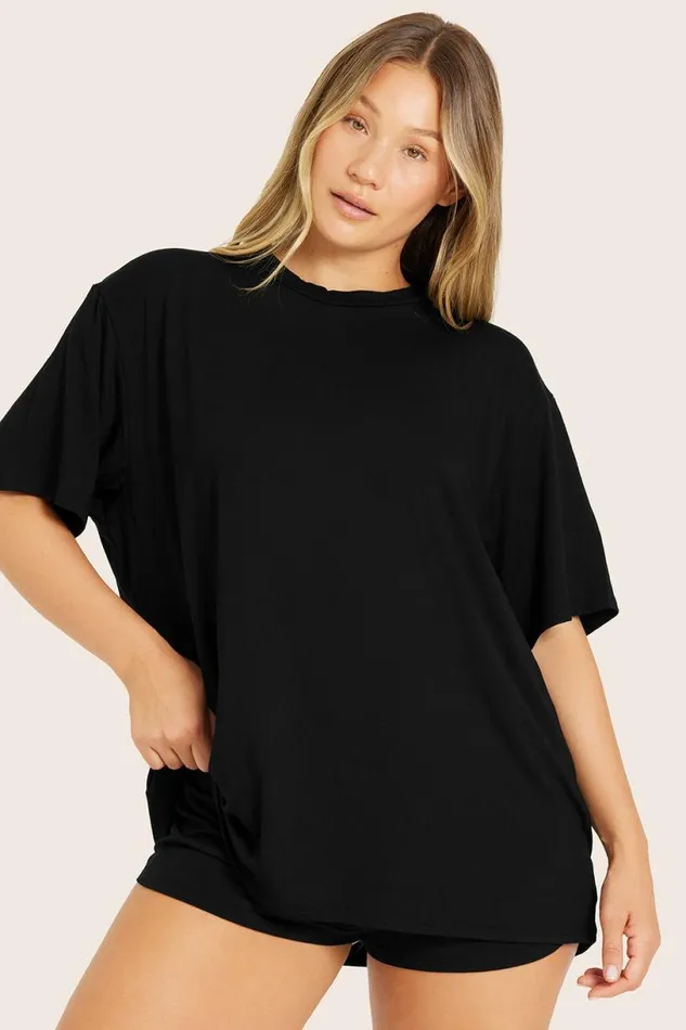 SET ACTIVE Tops Tanks Tees SET SLEEP OVERSIZED BOYFRIEND SLEEP TEE 8211 ONYX 8211 Women