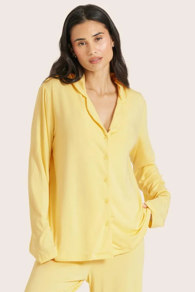 SET ACTIVE Tops Tanks Tees SLEEP JERSEY SLEEP BUTTON DOWN 8211 DANDELION 8211 Women