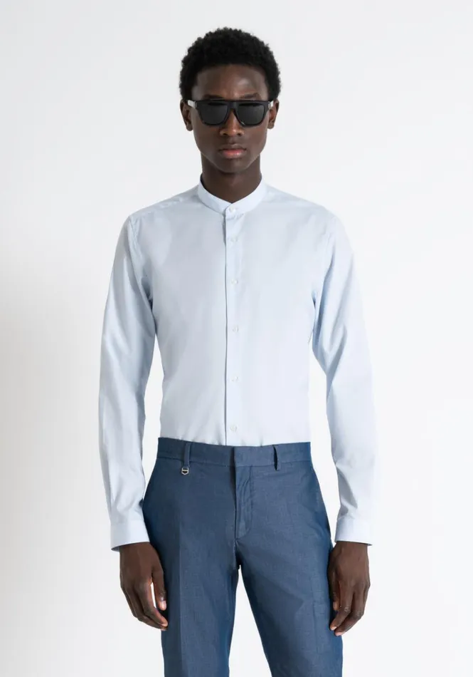 Shirts Men Antony Morato Easy Iron Soft Touch Cotton Slim Fit Seoul Shirt Sky