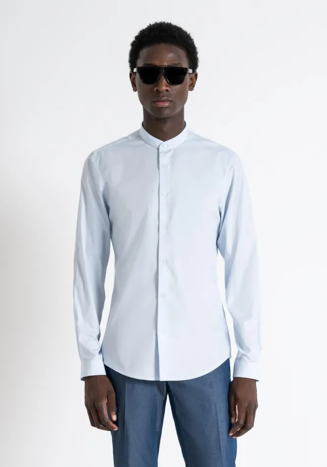 Shirts Men Antony Morato Easy Iron Soft Touch Cotton Slim Fit Seoul Shirt Sky