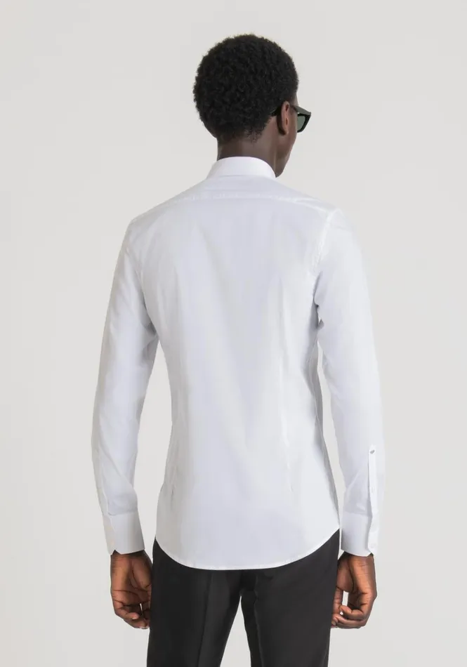 Shirts Men Antony Morato Milano SuperSlimFit Shirt In Cool StretchCottonBlend Poplin White
