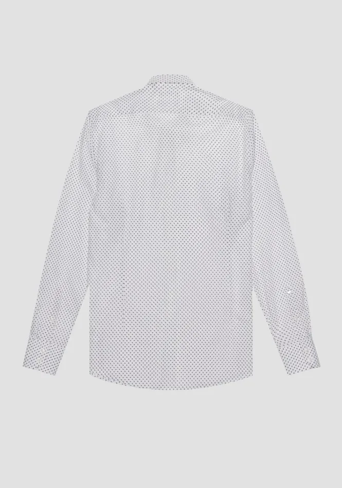 Shirts Men Antony Morato Napoli Slim Fit Shirt In Pure Printed Cotton White