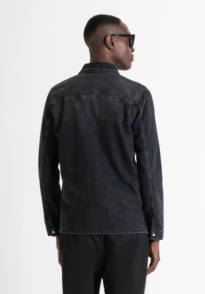 Shirts Men Antony Morato Regular Fit Shirt In Black Denim Black