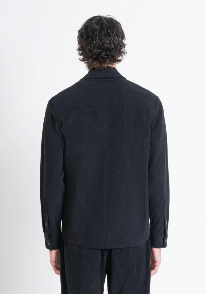 Shirts Men Antony Morato Regular Fit Straight Cut 034Berlin034 Shirt In Black Corduroy Black