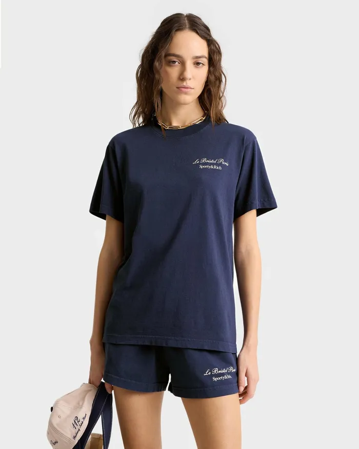 Shorts Women Sporty and Rich Faubourg Disco Short 8211 NavyCream