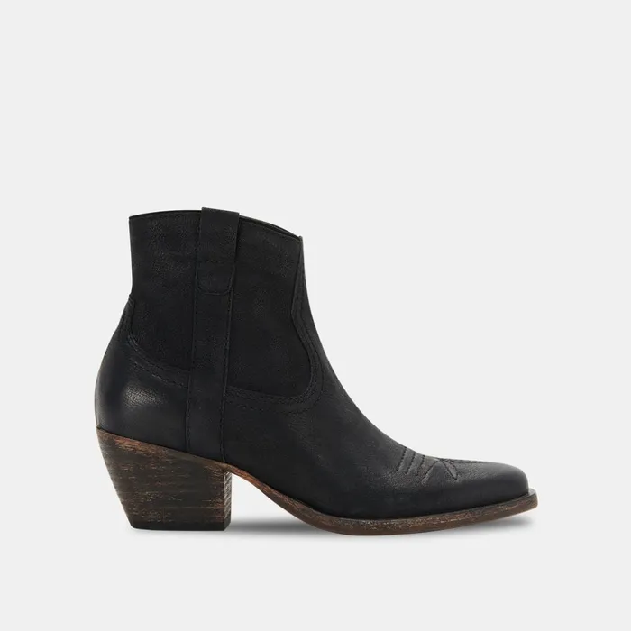 Silma Booties Black Leather Women Dolce Vita Boots and Booties