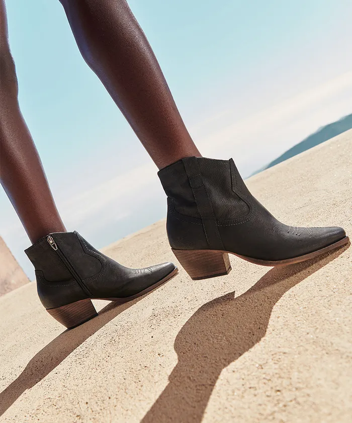 Silma Booties Black Leather Women Dolce Vita Boots and Booties