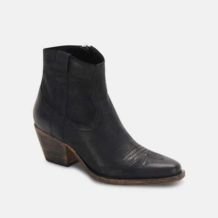 Silma Booties Black Leather Women Dolce Vita Boots and Booties