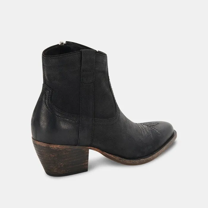 Silma Booties Black Leather Women Dolce Vita Boots and Booties
