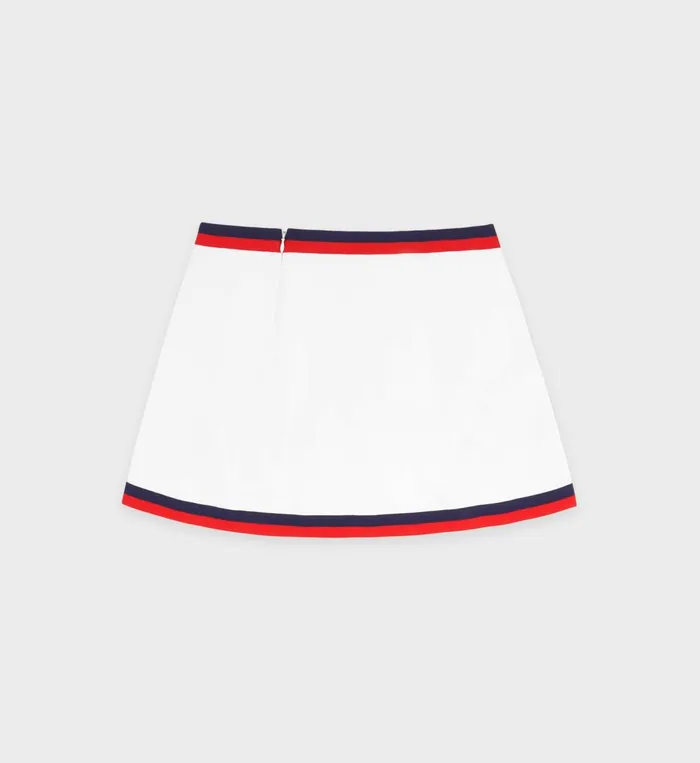 Skirts and Dresses Women Sporty and Rich Serif Logo Mila Skirt 8211 WhiteNavyRed