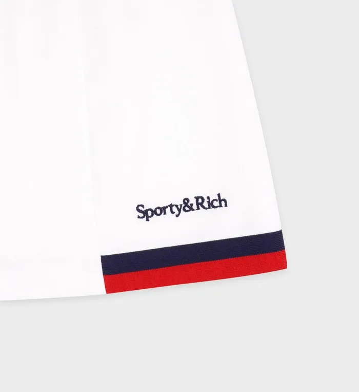 Skirts and Dresses Women Sporty and Rich Serif Logo Mila Skirt 8211 WhiteNavyRed