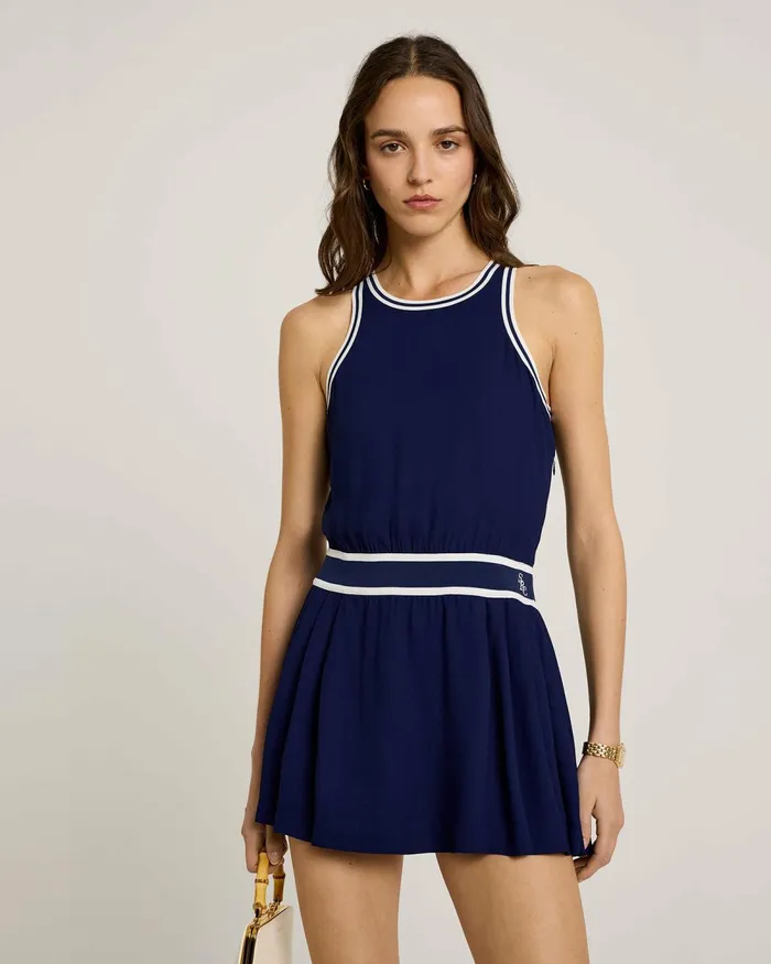 Skirts and Dresses Women Sporty and Rich SRC Phoebe Dress 8211 NavyWhite