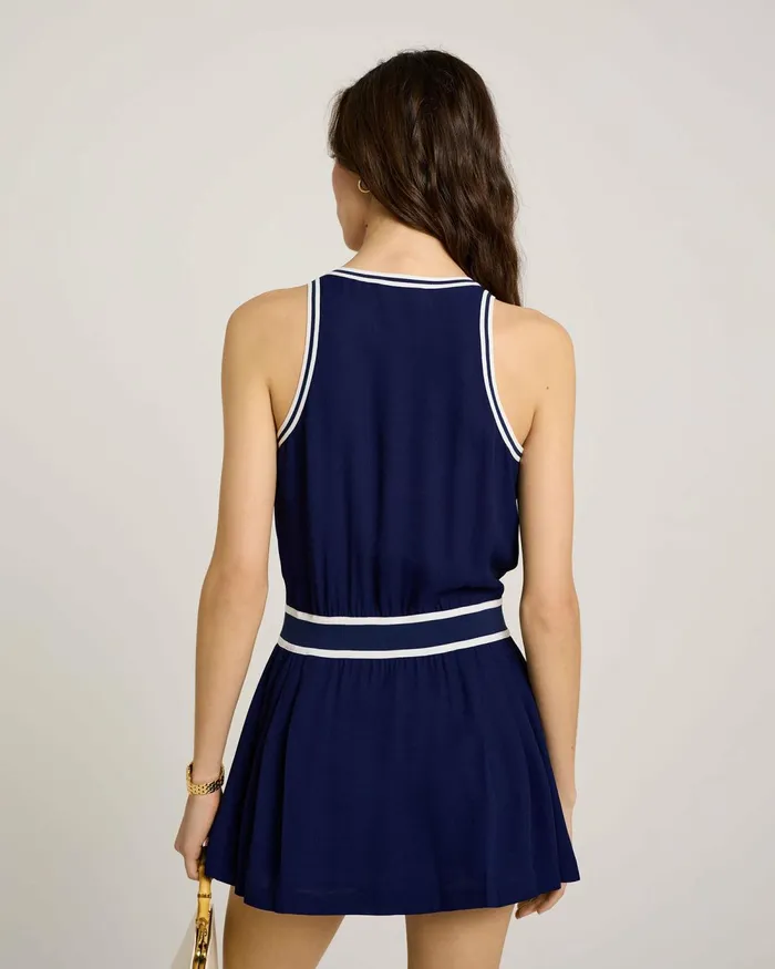 Skirts and Dresses Women Sporty and Rich SRC Phoebe Dress 8211 NavyWhite
