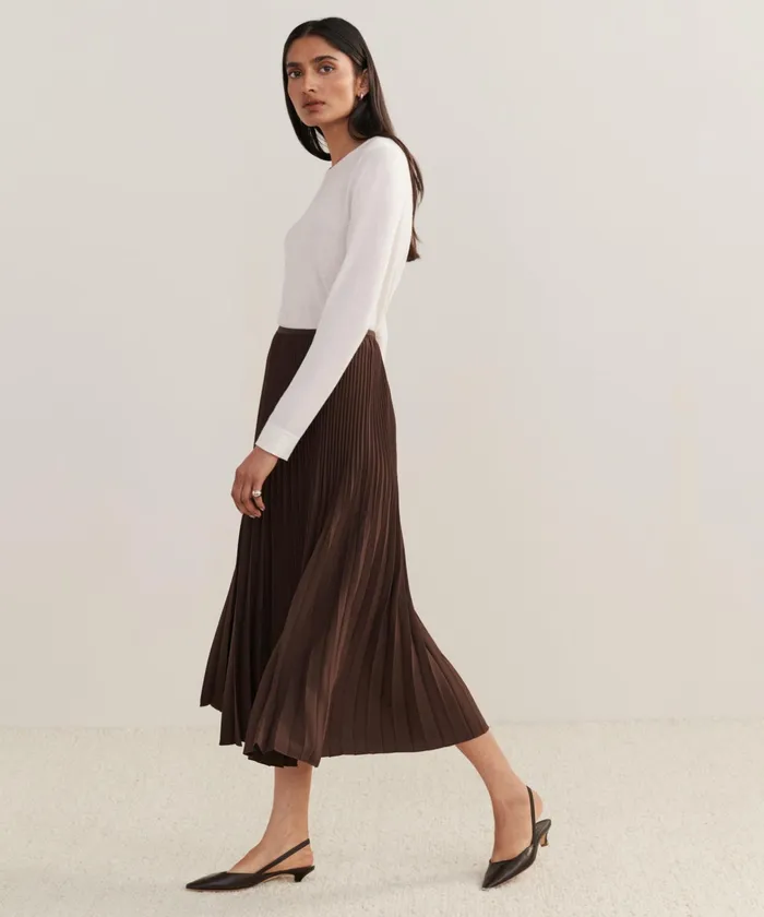 Skirts Women Jenni Kayne Pleated Skirt Chocolate Chocolate