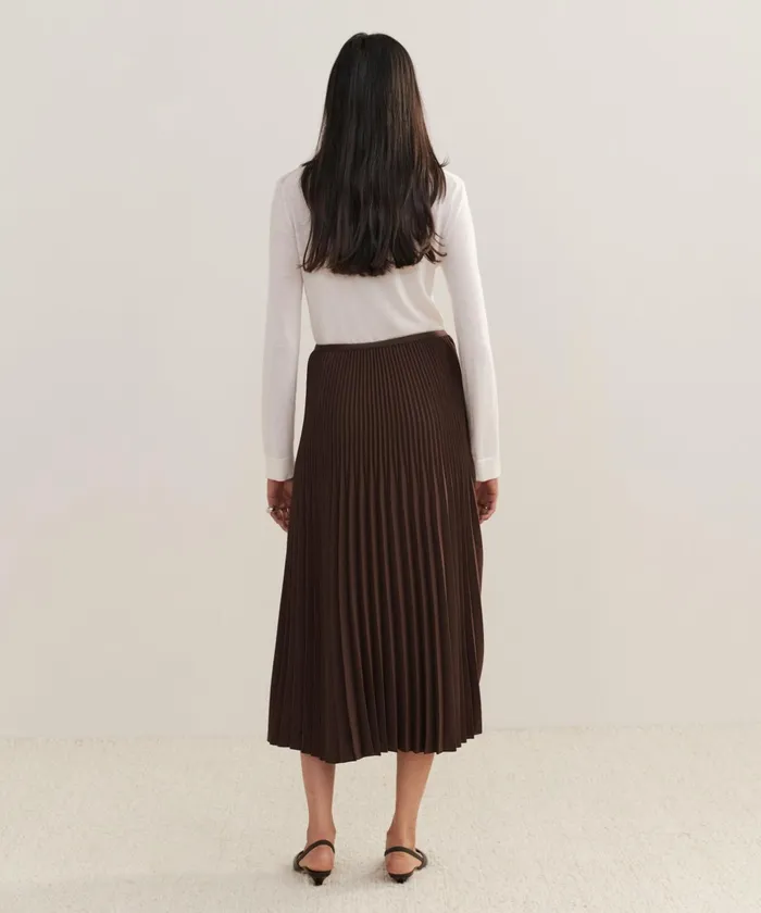 Skirts Women Jenni Kayne Pleated Skirt Chocolate Chocolate