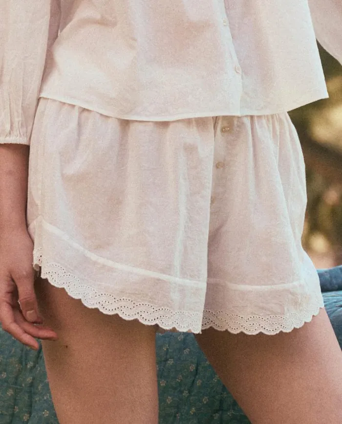 Sleep Bottoms Women039s The Great The Eyelet Tap Short True White